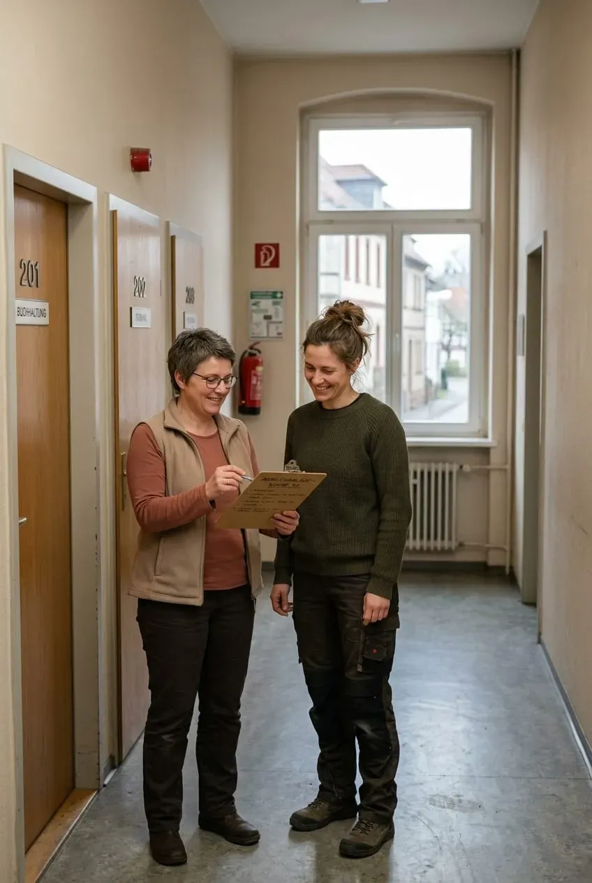 Gespräch am ersten Arbeitstag